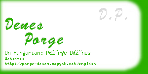 denes porge business card